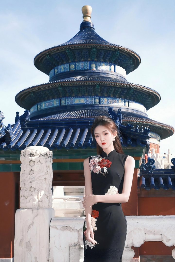 天坛旗袍照_3